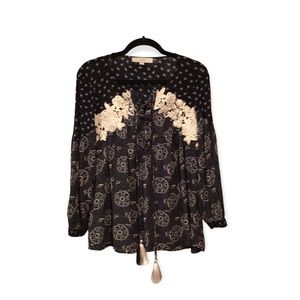 Anne Taylor Loft Lace-Up Front Top Size XS